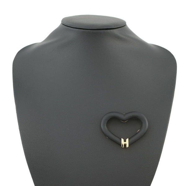 エルメス ブローチ オ・クール・デュ・フォーブル ブラック/ゴールド金具 スイフト HERMES アクセサリー 黒