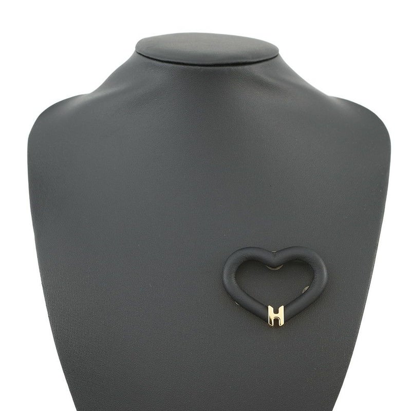 エルメス ブローチ オ・クール・デュ・フォーブル ブラック/ゴールド金具 スイフト HERMES アクセサリー 黒