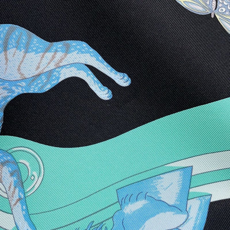 エルメス スカーフ カレ90 エルメス・ストーリー Hermes Story HERMES シルクツイル 2022年春 黒