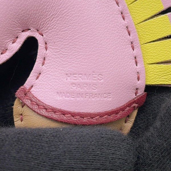 エルメス バッグチャーム ジージー カマイユ モーヴシルベストル/チャイ/ルージュグレナ ラムスキン U刻印