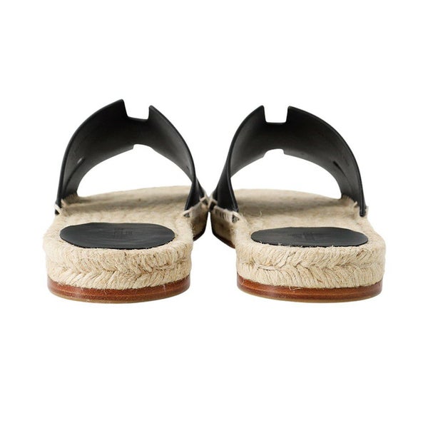 エルメス サンダル アンティグア エスパドリーユ レザー レディースサイズ39 HERMES 靴 黒