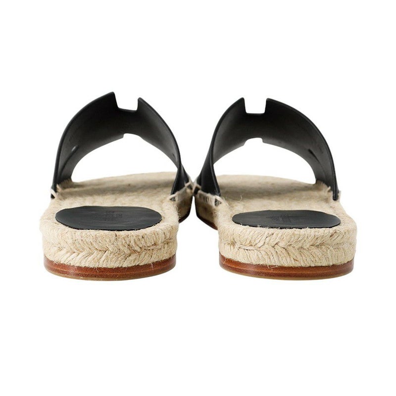 エルメス サンダル アンティグア エスパドリーユ レザー レディースサイズ39 HERMES 靴 黒