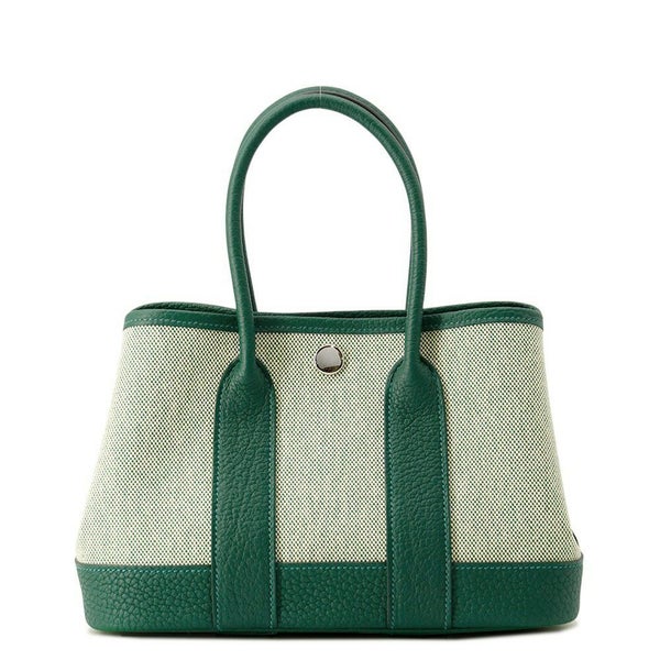 エルメス トートバッグ ネオ・ガーデン 23 ガーデンパーティ  エクリュ/ヴェールモワイヤン/シルバー金具 ネゴンダ/トワルアッシュ K刻印