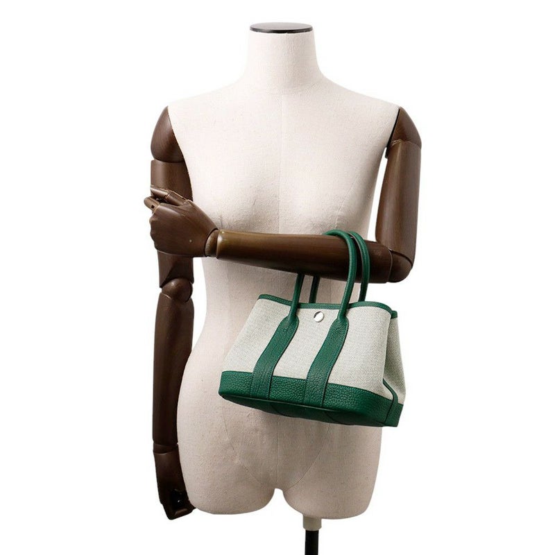 エルメス トートバッグ ネオ・ガーデン 23 ガーデンパーティ  エクリュ/ヴェールモワイヤン/シルバー金具 ネゴンダ/トワルアッシュ K刻印