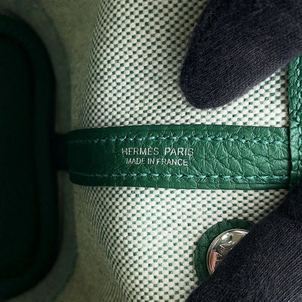 エルメス トートバッグ ネオ・ガーデン 23 ガーデンパーティ  エクリュ/ヴェールモワイヤン/シルバー金具 ネゴンダ/トワルアッシュ K刻印