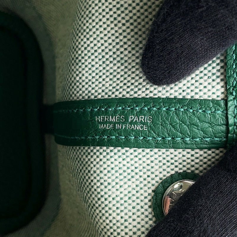 エルメス トートバッグ ネオ・ガーデン 23 ガーデンパーティ  エクリュ/ヴェールモワイヤン/シルバー金具 ネゴンダ/トワルアッシュ K刻印