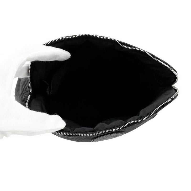 エルメス シューズケアセット ボリードポーチ ブラック/シルバー金具 キャンバス HERMES 黒