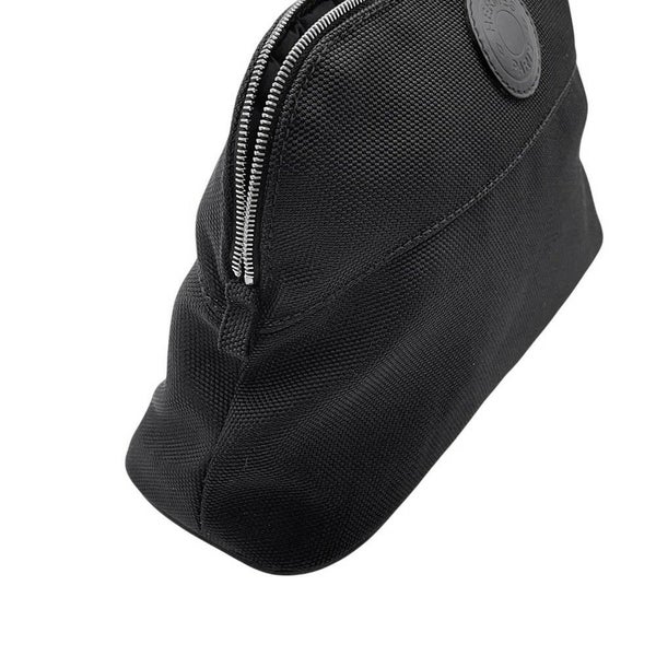 エルメス シューズケアセット ボリードポーチ ブラック/シルバー金具 キャンバス HERMES 黒