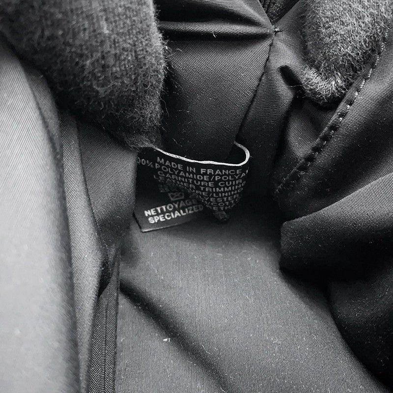 エルメス シューズケアセット ボリードポーチ ブラック/シルバー金具 キャンバス HERMES 黒