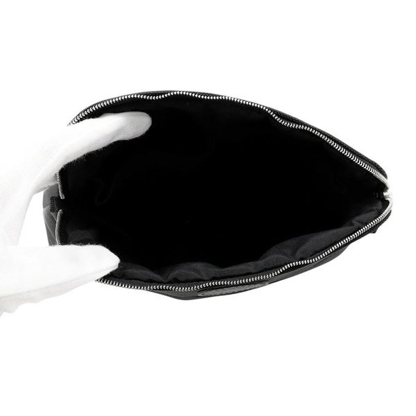 エルメス シューズケアセット ボリードポーチ ブラック/シルバー金具 キャンバス HERMES 黒