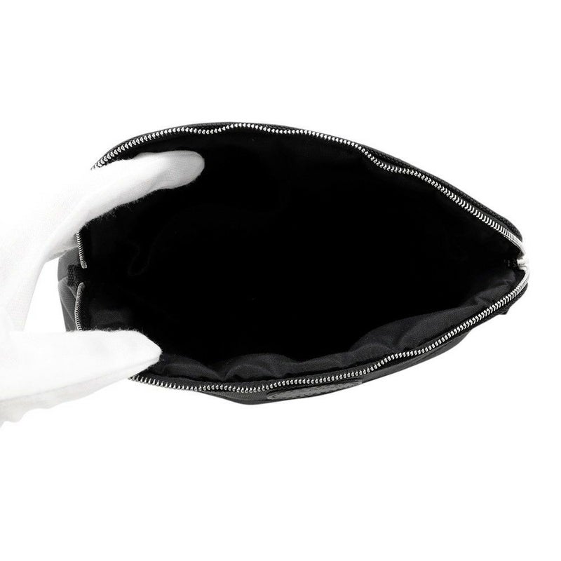 エルメス シューズケアセット ボリードポーチ ブラック/シルバー金具 キャンバス HERMES 黒