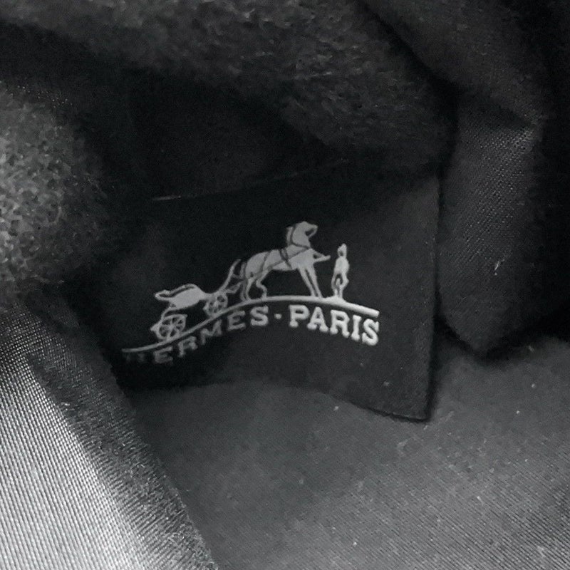 エルメス シューズケアセット ボリードポーチ ブラック/シルバー金具 キャンバス HERMES 黒