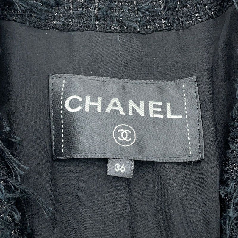 シャネル ジャケット ココマーク ライオンヘッドボタン ツイード レディースサイズ36 P72390 CHANEL 黒