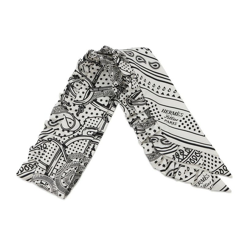 エルメス スカーフ ツイリー フリル エプロン・ドール・バンダナ Eperon d'Or Bandana 2024年春夏 白 黒
