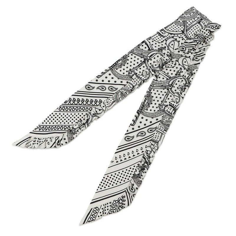 エルメス スカーフ ツイリー フリル エプロン・ドール・バンダナ Eperon d'Or Bandana 2024年春夏 白 黒