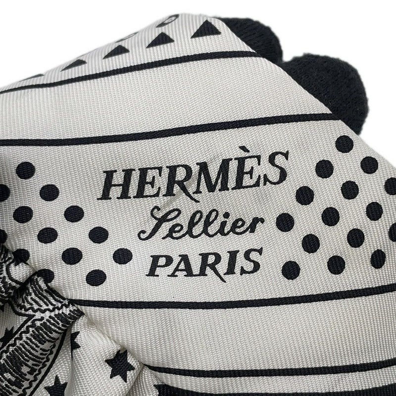 エルメス スカーフ ツイリー フリル エプロン・ドール・バンダナ Eperon d'Or Bandana 2024年春夏 白 黒