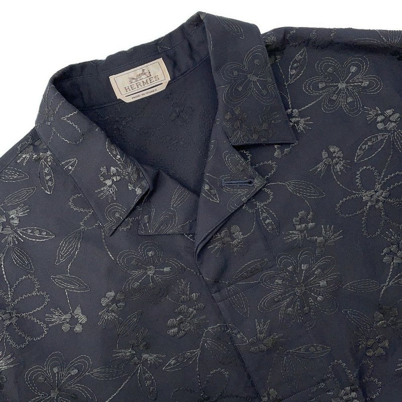 エルメス 半袖シャツ フルールテクニック ショートスリーブ オーバーシャツ メンズサイズ52 HERMES アパレル