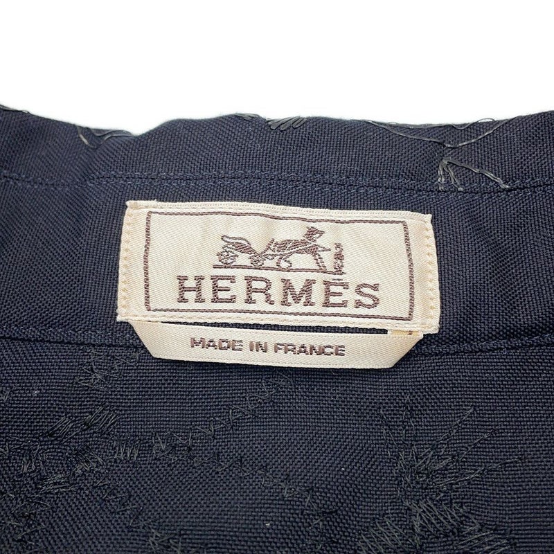 エルメス 半袖シャツ フルールテクニック ショートスリーブ オーバーシャツ メンズサイズ52 HERMES アパレル