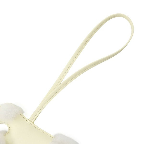 エルメス バッグチャーム バディ ジョーヌミルトン ラムスキン/ムートン K刻印