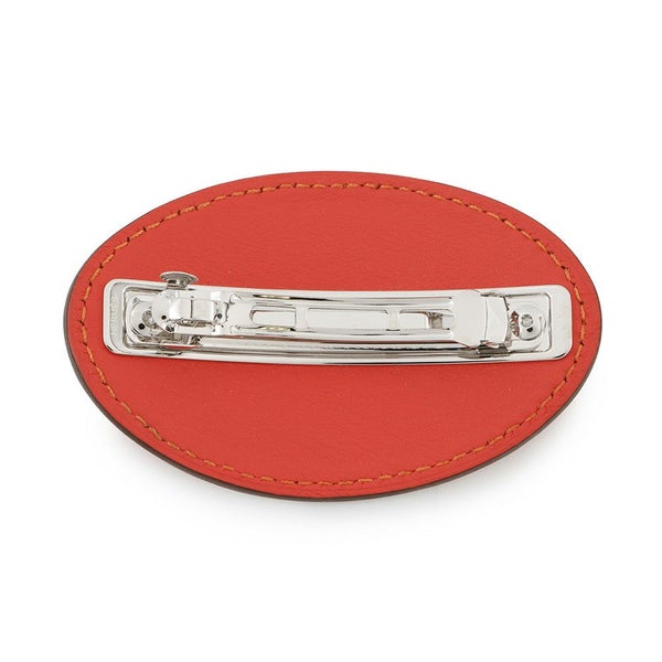 エルメス バレッタ エブリンPM オランジュ・フィールド/シルバー金具 スイフト HERMES ヘアアクセサリー