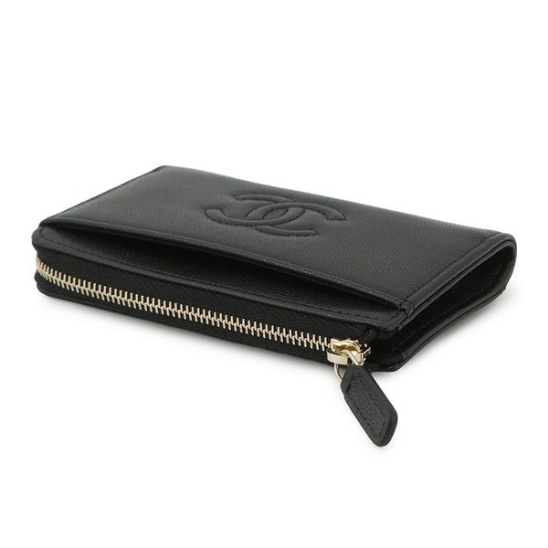 シャネル コインケース ココマーク フラグメント キャビアスキン AP4661 CHANEL 財布 黒
