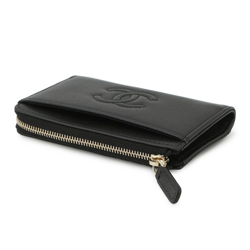 シャネル コインケース ココマーク フラグメント キャビアスキン AP4661 CHANEL 財布 黒