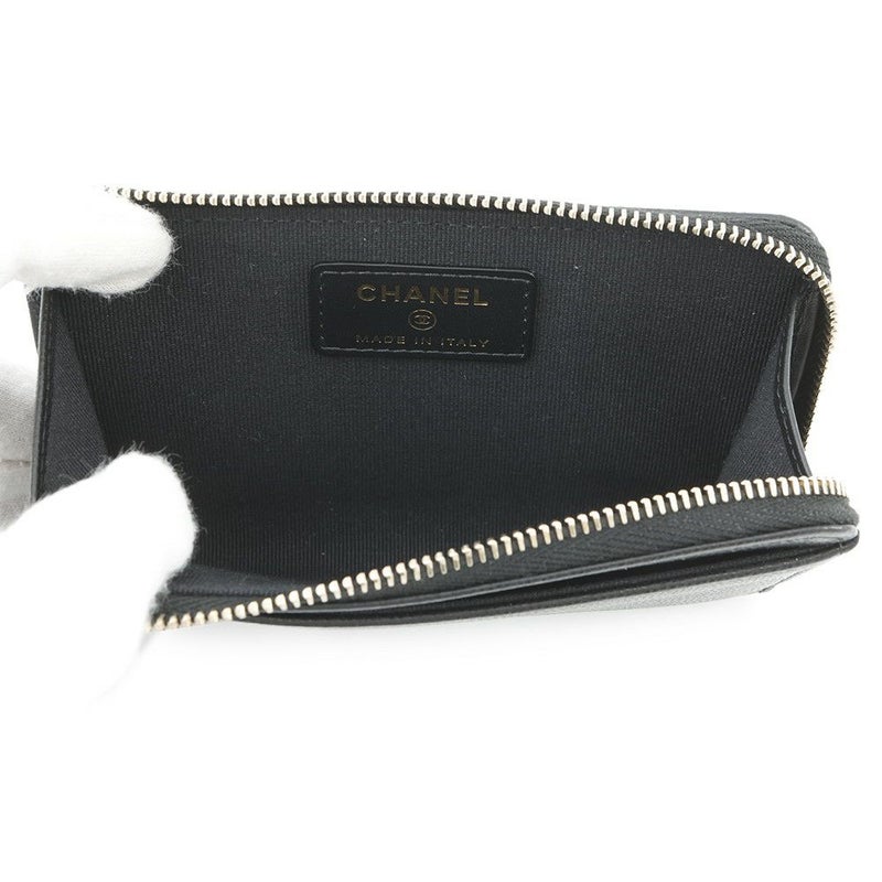 シャネル コインケース ココマーク フラグメント キャビアスキン AP4661 CHANEL 財布 黒