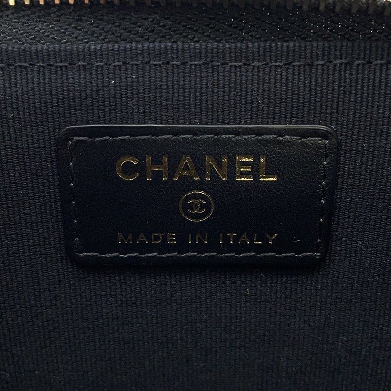 シャネル コインケース ココマーク フラグメント キャビアスキン AP4661 CHANEL 財布 黒