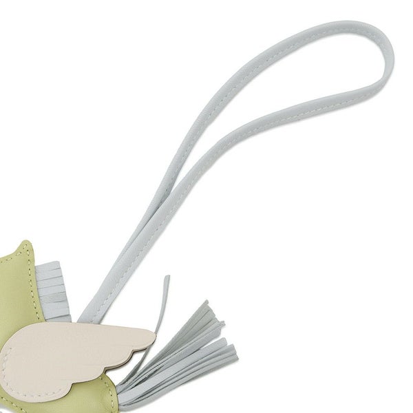 エルメス バッグチャーム ロデオPM ペガサス ジョーヌブルジョン/ブルーブリュム/ナタ ラムスキン Z刻印