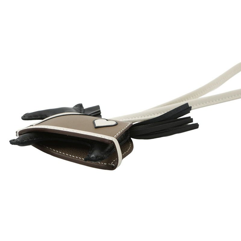 エルメス バッグチャーム ロデオPM ロベオクール ブラック/エトゥープ/クレ ラムスキン K刻印 HERMES チャーム オーナメント