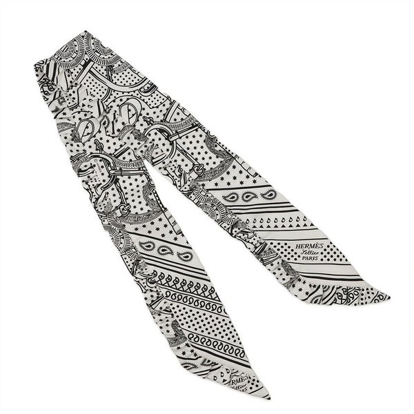 エルメス スカーフ ツイリー フリル エプロン・ドール・バンダナ Eperon d'Or Bandana 2024年春夏 白 黒