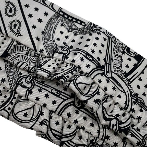 エルメス スカーフ ツイリー フリル エプロン・ドール・バンダナ Eperon d'Or Bandana 2024年春夏 白 黒
