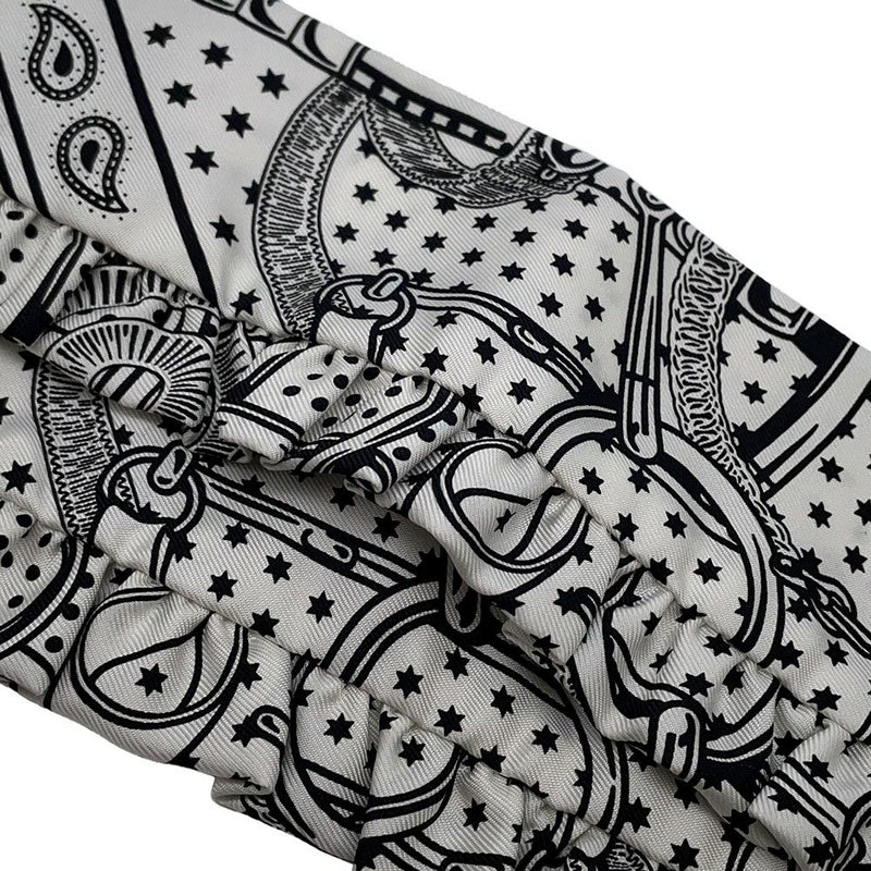 エルメス スカーフ ツイリー フリル エプロン・ドール・バンダナ Eperon d'Or Bandana 2024年春夏 白 黒