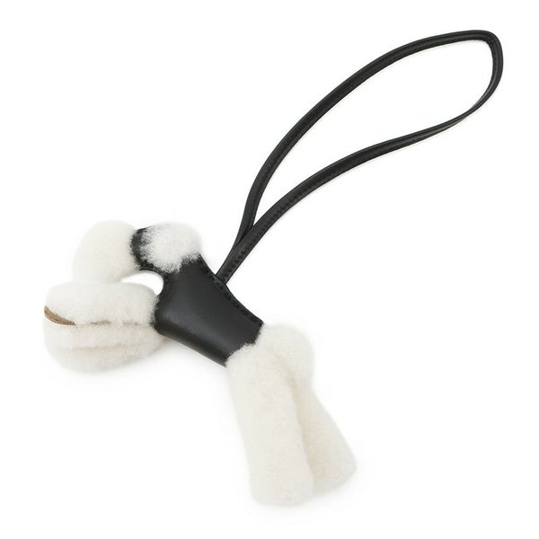 エルメス バッグチャーム バディ ブラック ラムスキン/ムートン U刻印 HERMES チャーム 黒