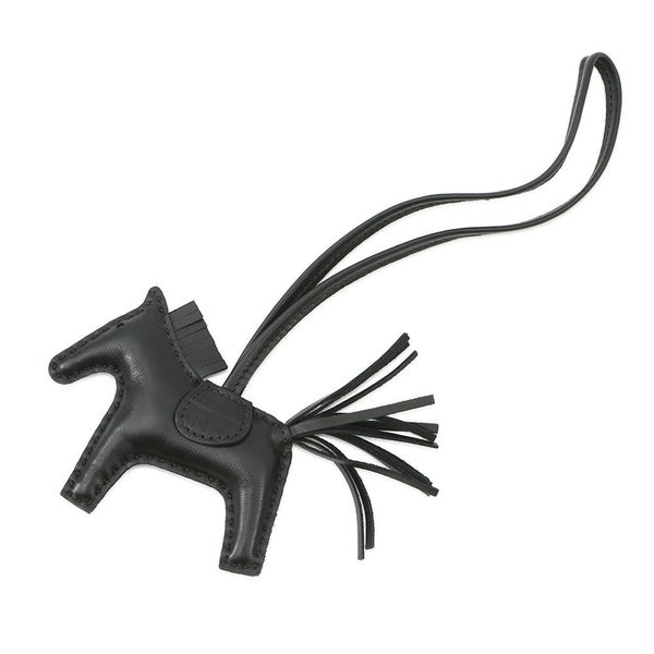 エルメス バッグチャーム ロデオ PM タッチ ブラック ラムスキン/アリゲーターマット Z刻印 HERMES 黒