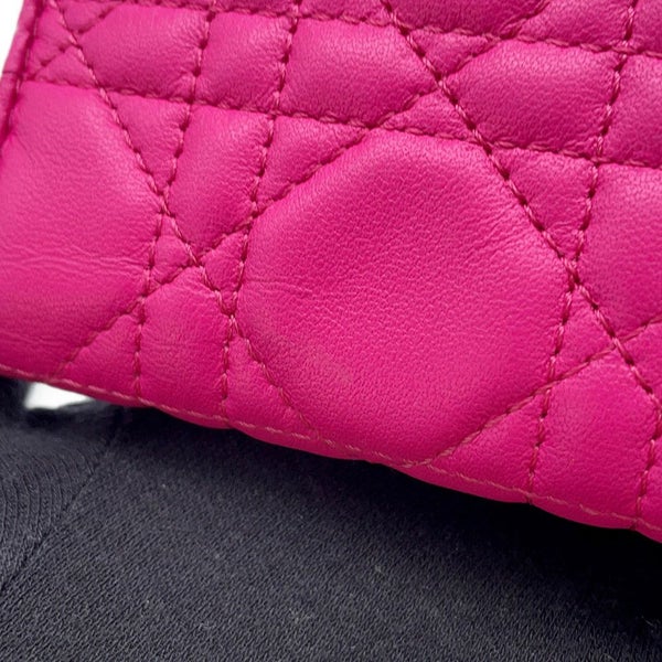 クリスチャン・ディオール 三つ折り財布 レディディオール ロータスウォレット カナージュ S0181ONMJ ラムスキン