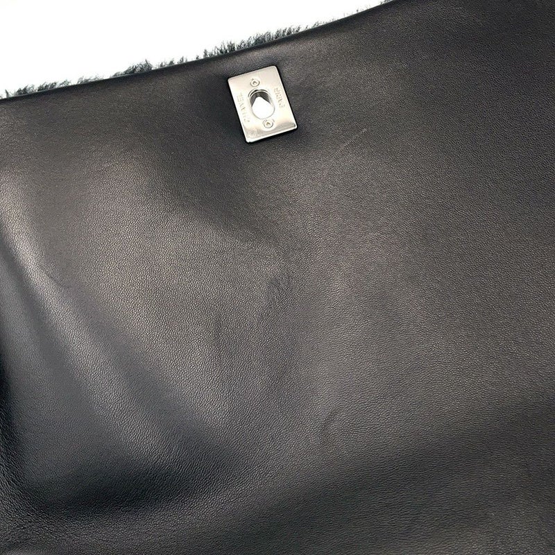 シャネル チェーンショルダーバッグ マトラッセ ココマーク ムートン ラムスキン A92592 CHANEL 黒