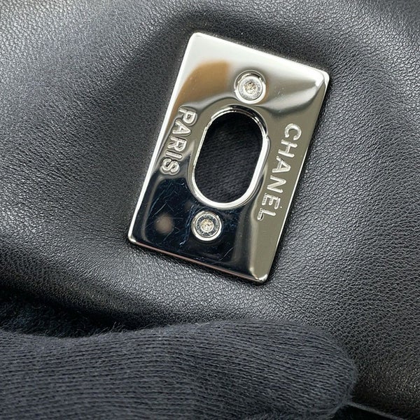 シャネル チェーンショルダーバッグ マトラッセ ココマーク ムートン ラムスキン A92592 CHANEL 黒