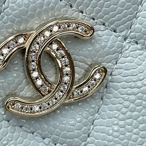 シャネル コインケース ココマーク マトラッセ キャビアスキン ストラス AP4822 CHANEL フラグメントケース カードケース