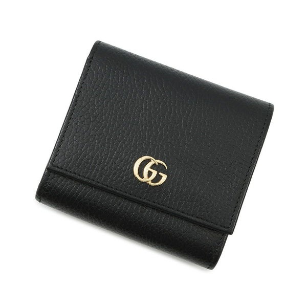 グッチ二つ折り財布 ダブルG ミディアム ウォレット レザー 598587 GUCCI 日本限定 黒