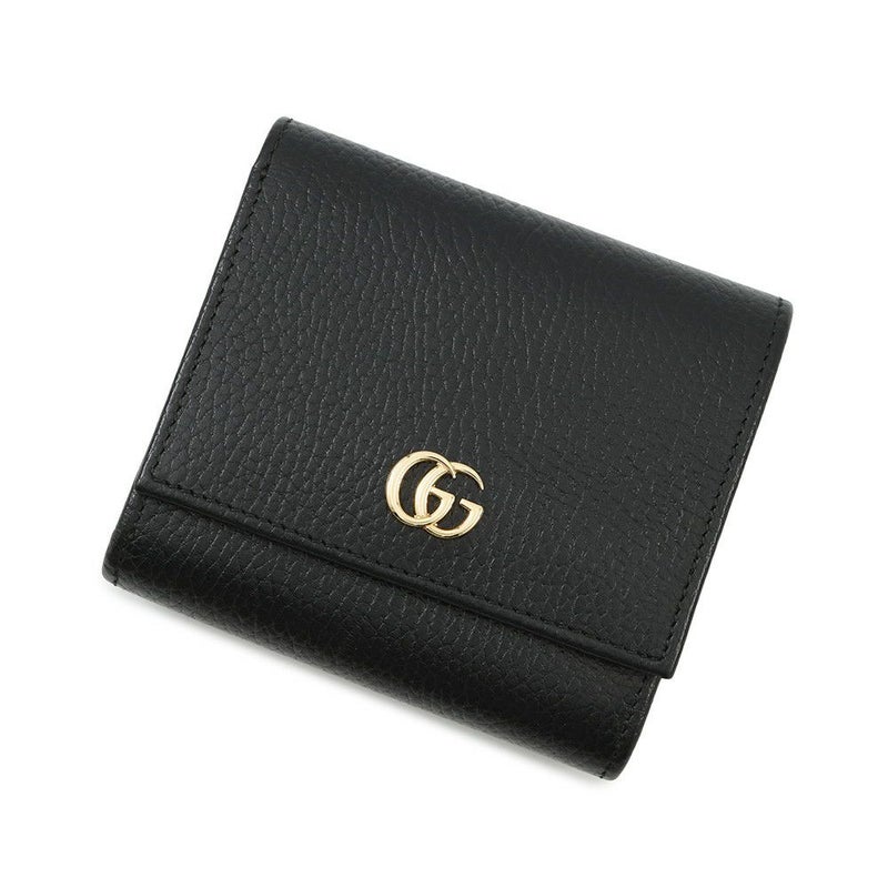 グッチ二つ折り財布 ダブルG ミディアム ウォレット レザー 598587 GUCCI 日本限定 黒