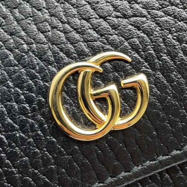 グッチ二つ折り財布 ダブルG ミディアム ウォレット レザー 598587 GUCCI 日本限定 黒
