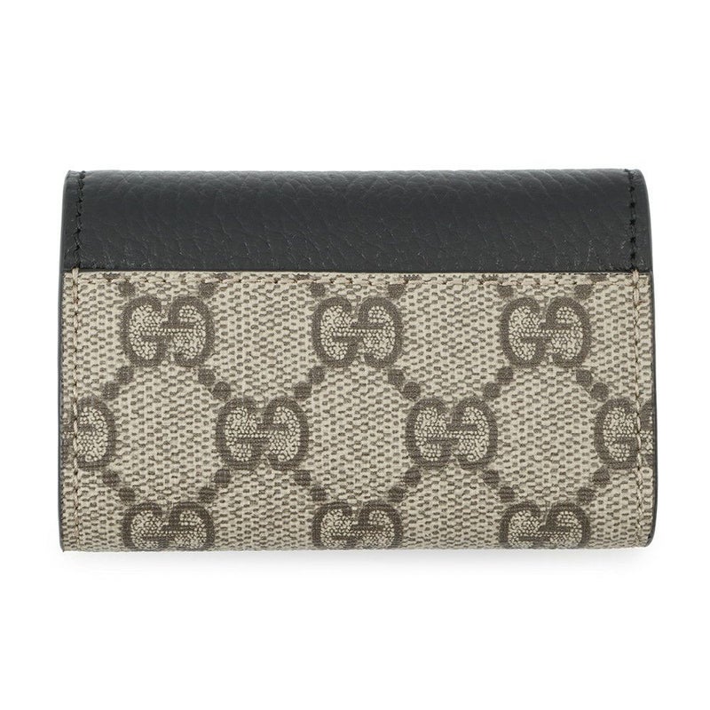 グッチ キーケース GGスプリーム ダブルG バイカラー 6連 レザー 456118 GUCCI 黒