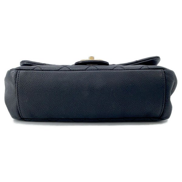 シャネル ハンドバッグ ココマーク マトラッセ トップハンドル キャビアスキン CHANEL 2way 黒