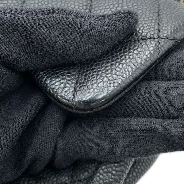 シャネル ハンドバッグ ココマーク マトラッセ トップハンドル キャビアスキン CHANEL 2way 黒