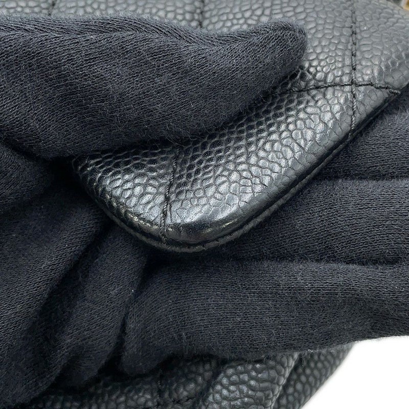 シャネル ハンドバッグ ココマーク マトラッセ トップハンドル キャビアスキン CHANEL 2way 黒