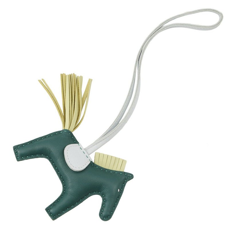 エルメス バッグチャーム ロデオPM ペガサス マラカイト/ジョーヌブルジョン/ブルーブリュム ラムスキン Z刻印