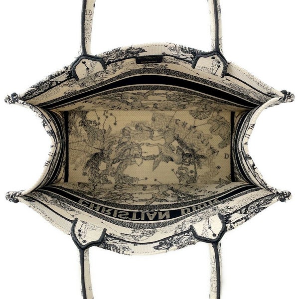 クリスチャン・ディオール トートバッグ ブックトート ゾディアック エンブロイダリー ミディアム M1296ZRHZ_M06E 白 黒