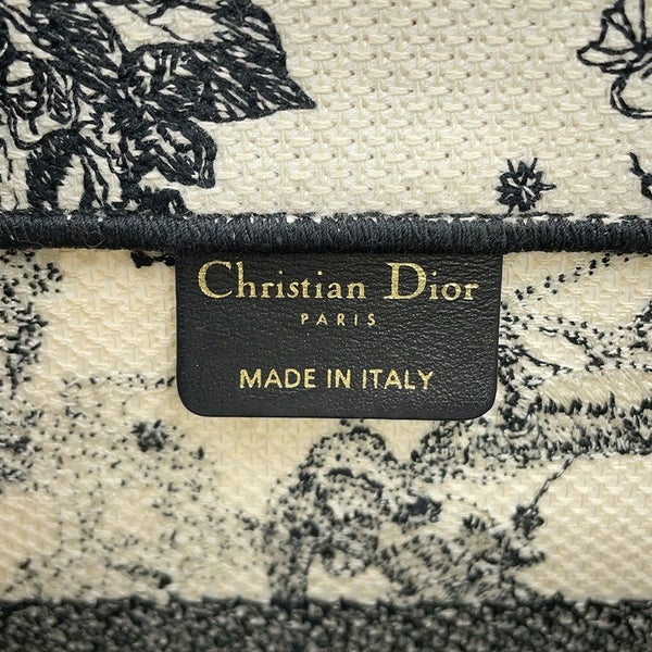 クリスチャン・ディオール トートバッグ ブックトート ゾディアック エンブロイダリー ミディアム M1296ZRHZ_M06E 白 黒