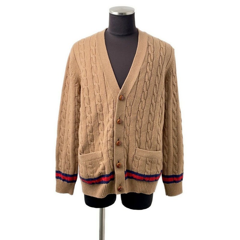 グッチ カーディガン シェリーライン ケーブルニットカーディガン カシミヤ メンズサイズM 673487 GUCCI アパレル